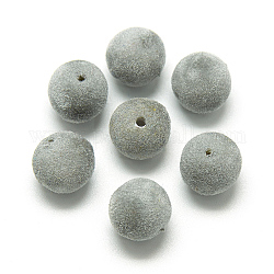 Flocky акриловыми шариками, круглые, светло-серый, 12 мм, отверстие : 2 мм