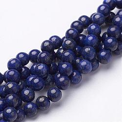 16 pouce de qualité un brin de perles de lapis-lazuli naturel teint rond, 6mm, Trou: 0.8mm, Environ 61 pcs/chapelet, 16 pouce