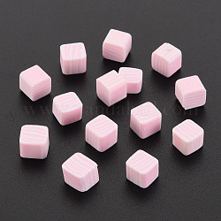 Бусины из полимерной глины , без отверстия , кубические, розовые, 5~5.5x5~5.5x4~5 мм, Около 5500 шт / 1000 г