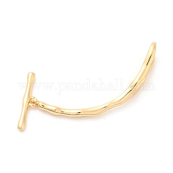 Brass Toggle Clasps, for Jewelry Making, Real 18K Gold Plated, 43x8x2.5mm, Hole: 8.5x4.5mm, Bar: 5x20x2mm