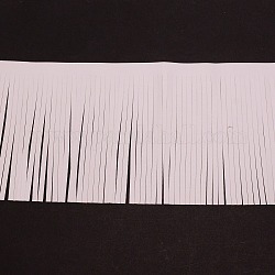 Faux Leather Fringe Trimmings, Double Side Leather Tassel Trims, Costume Embellishments, White, 6-1/8 inch(155mm)