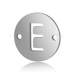 Conectores de enlaces de acero de titanio, plano y redondo con la letra, color acero inoxidable, letter.e, 12x0.8mm, agujero: 0.8 mm