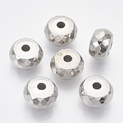 CCB perles en plastique, facette, rondelle, platine, 15x9.5mm, trou: 3 mm, environ 390 pcs / 500 g