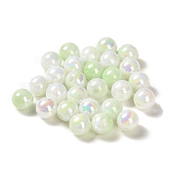 Perline acrilico opaco, gradiente colorato, tondo, verde chiaro, 6mm, Foro: 1.8 mm, circa 5000pcs/500g