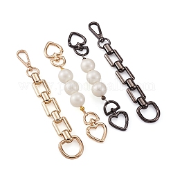 Givenny-eu 4 couleurs abs anses de sac perle & alliage, avec fermoirs à anneau à ressort en alliage de zinc, accessoires de remplacement des sangles de sac, couleur mixte, 17.3~18 cm