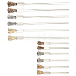 Chgcraft 18 pz 6 penne a spazzola per lucidatura stile, compreso l'ottone, spazzola in acciaio inox e crine, con manico in acciaio inox, 5x0.5cm e 10x0.6cm, 3pcs / style