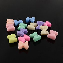 Bowknot Solid Color Opaque Acrylic Beads, Mixed Color, 13x15x8mm, Hole: 3mm, about 470pcs/500g