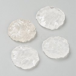 Cuentas de cristal de cuarzo naturales crudos ásperos, sin agujero / sin perforar, plano y redondo, 35~39x6~8mm