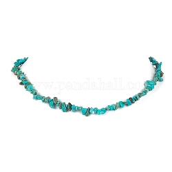 Collier de perles de copeaux de howlite naturelle, couleur inoxydable, 15.94~15.98 pouce (40.5~40.6 cm)