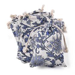 Bolsas de embalaje de arpillera, bolsas de cordón, azul pizarra, 17.3~18.2x13~13.4 cm