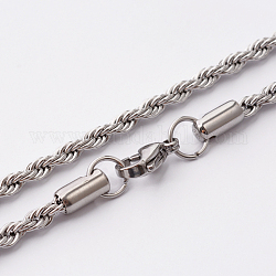 304 in acciaio inossidabile collane a catena corda, con chiusure moschettone, colore acciaio inossidabile, 20.7 pollice (52.6 cm)