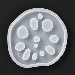 DIY Lotuswurzelscheiben Cup Pad Silikonformen, für UV-Harz, Epoxidharz Schmuckherstellung, weiß, 107x100x10 mm