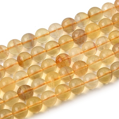 Natürliche gelbe Fluorit Perlen Stränge&nbsp;G-F799-B03-6mm-1