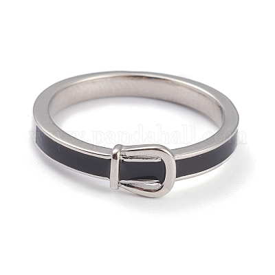 Messing Emaille Finger Ringe&nbsp;RJEW-J074-04P-B-1