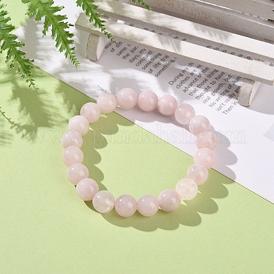 Brazaletes naturales de cuarzo rosa&nbsp;BJEW-K212-C-045-1