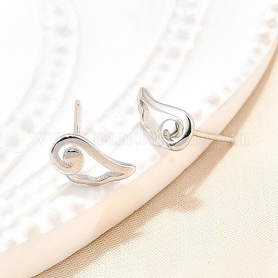 925 Sterling Silber Ohrstecker&nbsp;EJEW-P305-02F-P-1
