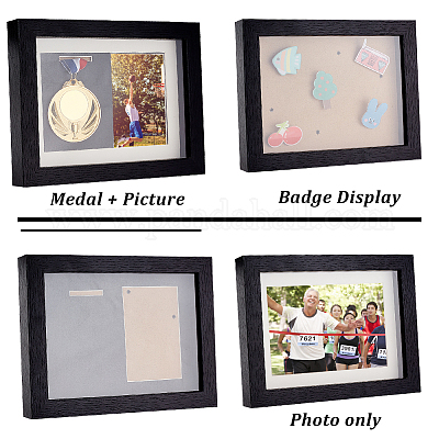 Wood Picture Frames Lapel Pin Display Case Shadow Box Frame