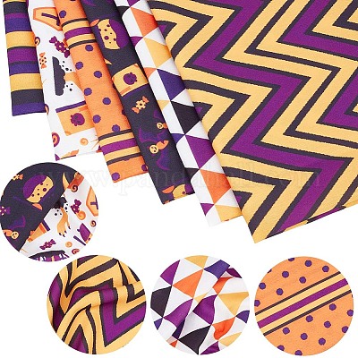 Tessuto in policotone stampato halloween&nbsp;DIY-WH0032-07A-1