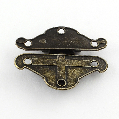 Coshar Bronze Lock Luggage Lock Wooden Box Lock Hasp Antique Lock with Key Pack of 2 (2.9 x 1.6)