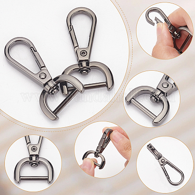 Pastlla 3pcs Swivel Snap Hook Lanyard Snap Hooks Key Chain Clip Hooks  Lobster Clasp Spring Clip Snap Hook with Ring for Keys Lanyards DIY Crafts  Supplies Gold Black Silver : : Home
