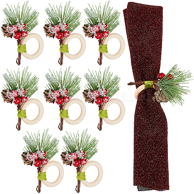 Wholesale Christmas Theme Wooden Napkin Rings 