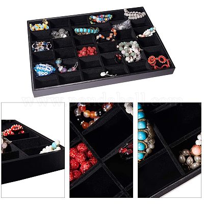 Velvet Earrings Rings Bracelet Tray Jewelry Display Drawer Organizer  Storage Box