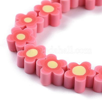 Handgemachte Blumen-Polymer-Tonperlenstränge&nbsp;LS-CLAY-M003-07K-1