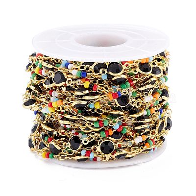 OLYCRAFT - Chaîne En Strass Cristal Rouge Avec Bordure Or, 5 Mètres, Pour Création De Bijoux DIY (brass, Fermoirs Inclus)
