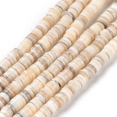 Freshwater Shell Beads Strands Disc Flat Heishi Beads.7~8mm in  diameter.15.16