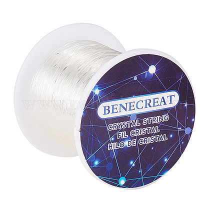 BENECREAT 150m/roll 0.8mm Crystal Thread Elastic Cord Stretch Bracelet Beads Fabric Crafting String (Clear) CT-BC0001-0.8mm-01B-1