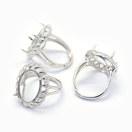Componentes del anillo de dedo de plata de ley 925 ajustables STER-E061-03P-1