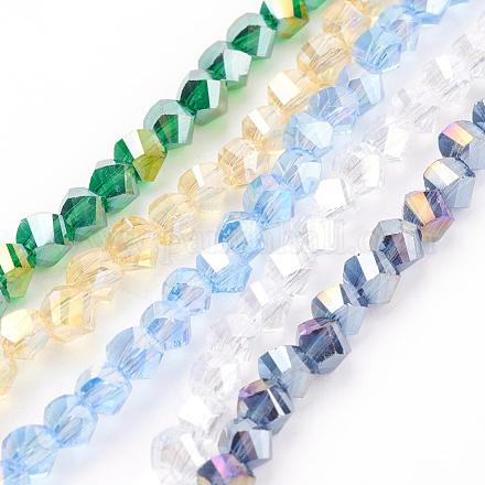 Chapelets de perles en verre électroplaqué EGLA-R031-4mm-M-1