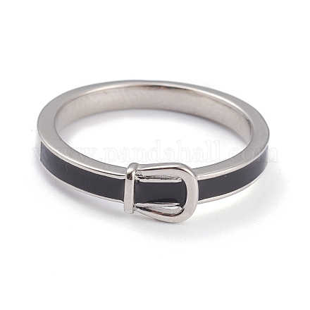 Messing Emaille Finger Ringe RJEW-J074-04P-B-1