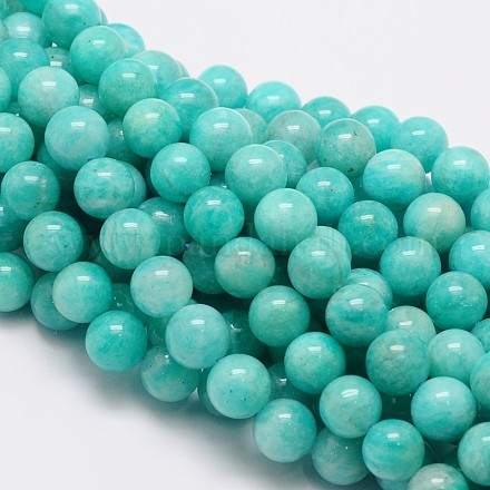 Redondas hebras de perlas naturales amazonite G-L425-23-10mm-1