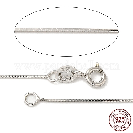 Collane a catena serpente in argento sterling placcato rodio NJEW-M153-15A-20-1