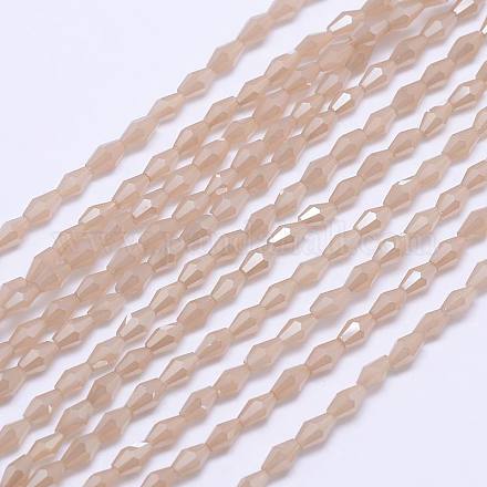 Faceted Bicone Electroplate Glass Bead Strands EGLA-L004B-C02-1