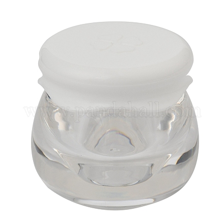 プラスチック製のポータブルクリームジャー  空の詰め替え化粧品容器  ねじ蓋付き  透明  3.7~3.8x3.45~3.5cm  容量：10g MRMJ-L017-05C-1
