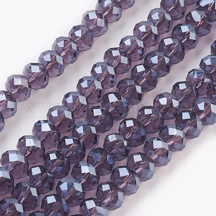 Chapelets de perles en verre électroplaqué X-GLAA-K027-PL-A05-1