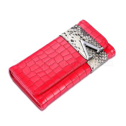 シンプルでスタイリッシュなファッションの女性の長い財布  マルチカード財布  レッド  19x11x3cm AJEW-BB18776-C-1