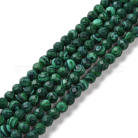 Chapelets de perles en malachite synthétique G-H273-01C-1