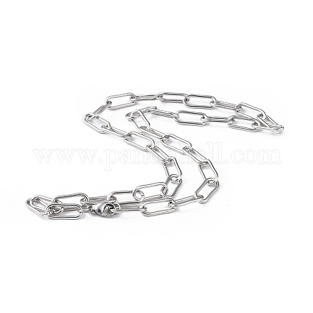 201 collar de cadena con clip de acero inoxidable para hombres y mujeres NJEW-I122-06P-1
