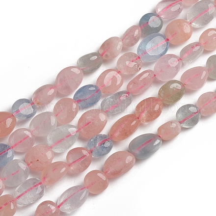 Chapelets de perles en morganite naturelle G-D0002-D80-1