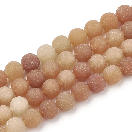 Chapelets de perles en aventurine rouge naturelle G-T106-266-1