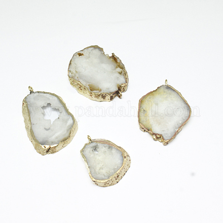 Géode en agate naturelle Druzy pendentifs tranche G-L461-04B-1