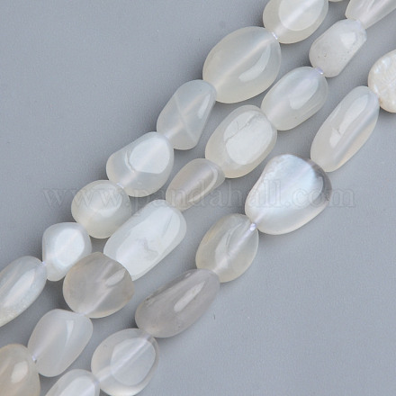 Brins de perles de pierre de lune grise naturelle G-S359-141-1