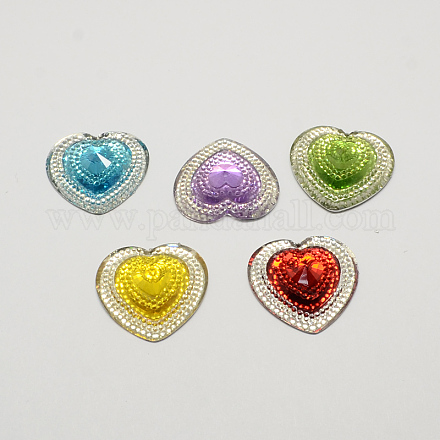 Heart Resin Cabochons CRES-R128D-M-1