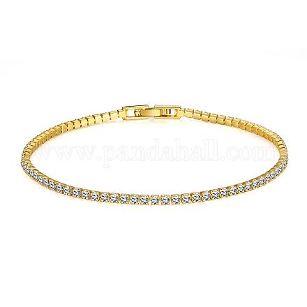 Romantique alliage d'étain bracelets strass tcheque BJEW-BB02311-G-1