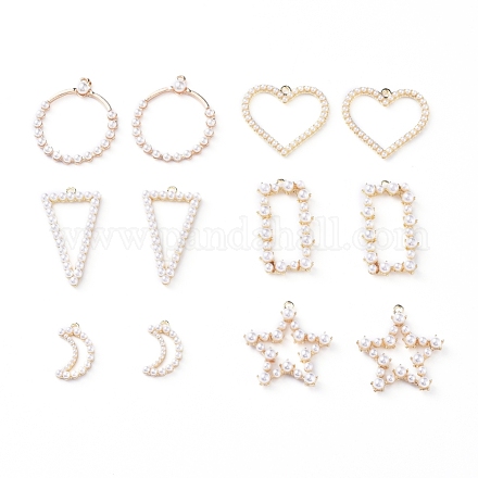 Colgantes de perlas de imitación de plástico abs PALLOY-X0037-52LG-1