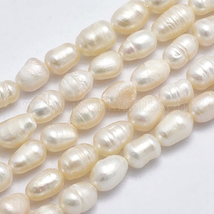Hebras de perlas de agua dulce cultivadas naturales PEAR-F007-75-1