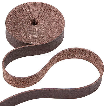 GORGECRAFT 0.5 Inches x 2m Wide Full Grain Leather Strips 1.2mm Thick Flat Leather Cord Single Sided Imitation Leather Strap Threads Rope for DIY Crafts Jewelry Making Belt Boot Lace FIND-WH0420-75A-03-1
